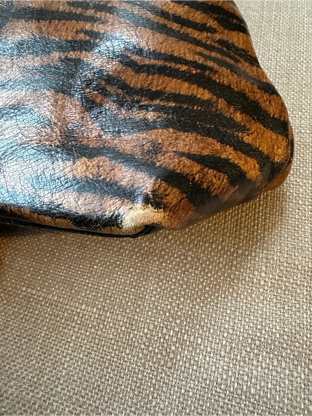 Patricia Nash Novella Frame Bag Tiger Print Leather